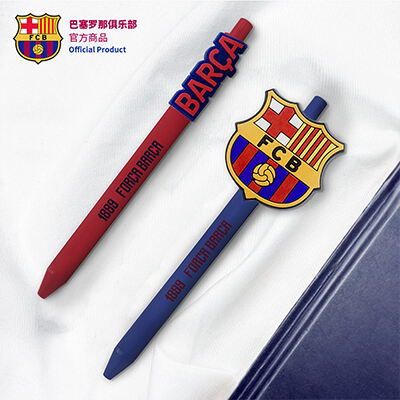 巴塞罗那俱乐部官方商品经典红蓝按动签字笔球迷办公学习中性笔 