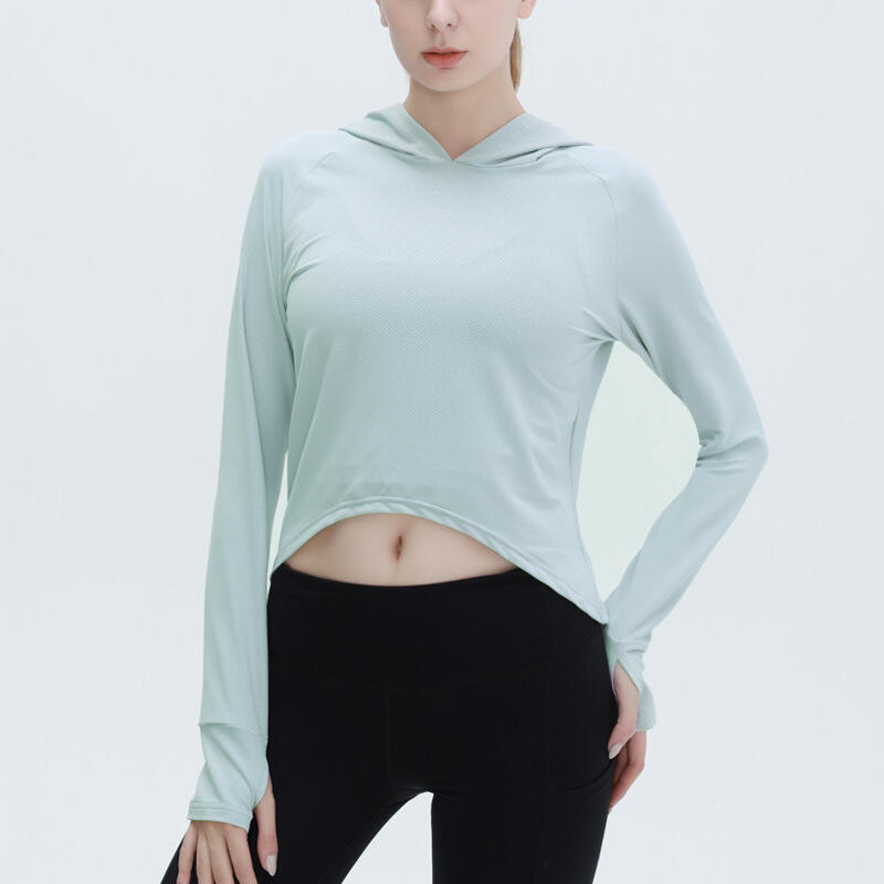 UABRAV安步威 女士长袖健身上衣 透气速干运动长袖T恤 X19 浅绿色