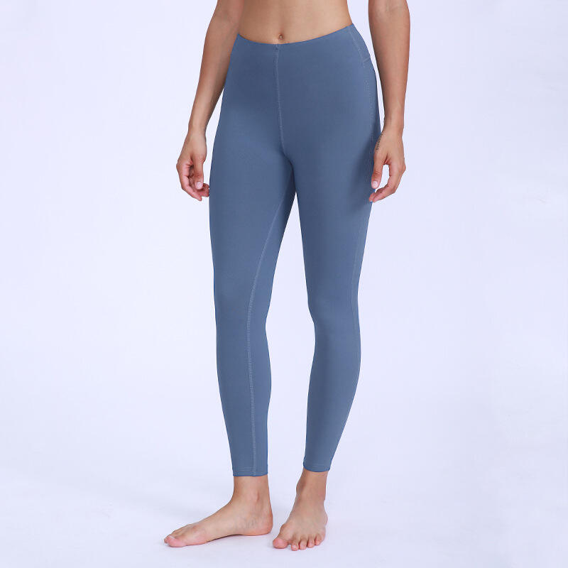 UABRAV安步威 女士健身裤 高腰提臀紧身长裤 X11 灰蓝色