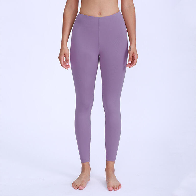 UABRAV安步威 女士健身裤 高腰提臀紧身长裤 X11 紫灰色