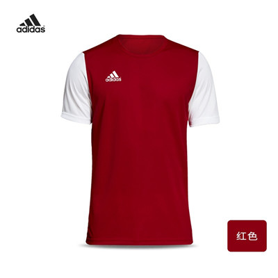 Adidas短袖夏季运动T恤男透气休闲跑步定制阿迪达斯足球训练上衣 红色 DP3230