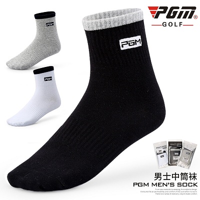 PGM高尔夫袜子 男士袜子棉质运动中筒袜四季可穿高弹透气 WZ006 三色可选