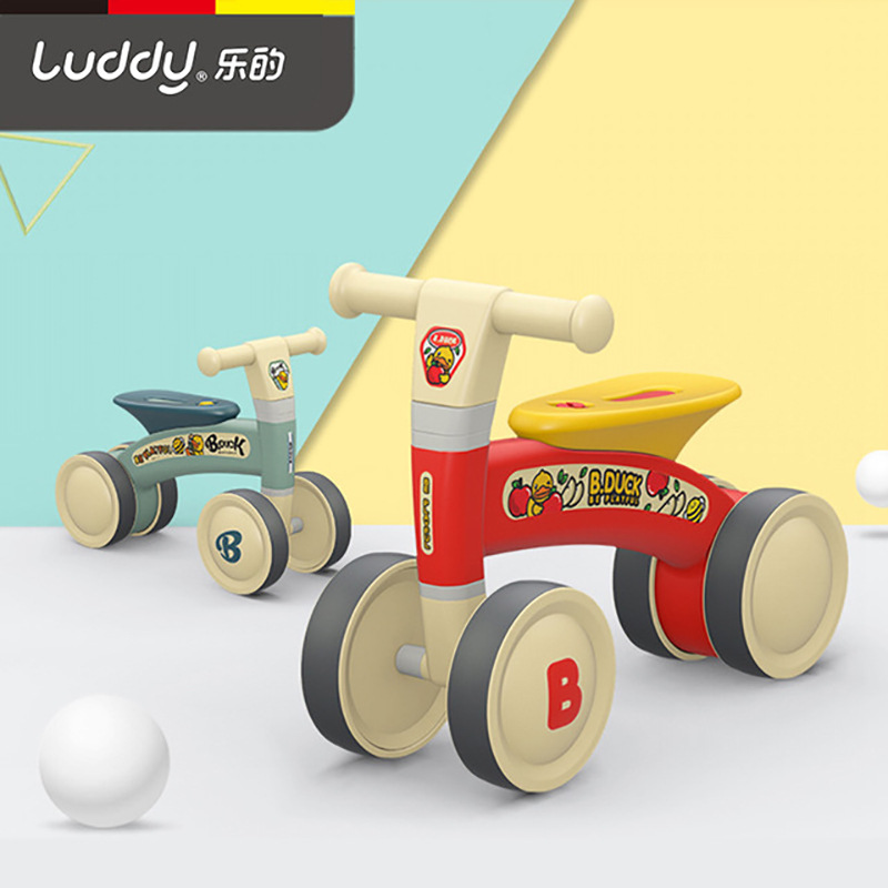 Luddy乐的 B.duck小黄鸭平衡车1-2岁宝宝学步滑行车1011（送坐垫）