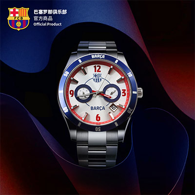巴塞罗那俱乐部官方商品 球迷商务高端手表精钢表带防水腕表男
