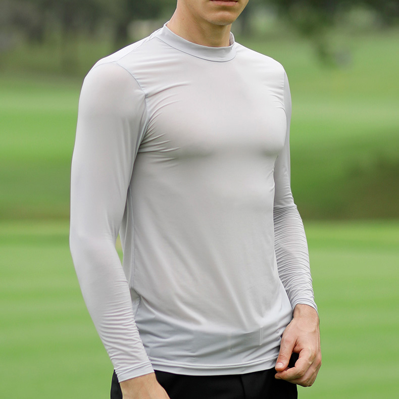 PGA 男士冰丝打底衫 小立领防晒衣 PGA 101074 灰色