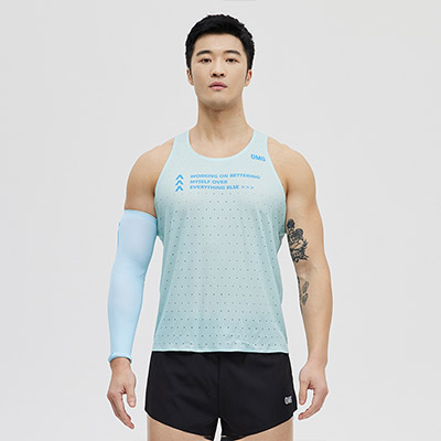 OMG『超轻零感系列』 背心男运动无袖紧身健身衣服训练跑步速干衣 蓝色