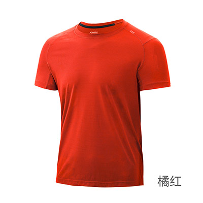 奥尼捷OU短袖男士夏季官网男装速干训练T恤健身跑步体恤男运动服 橘红