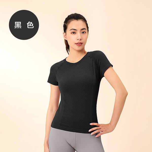 Samyama三雅玛 瑜伽T恤 女士瑜伽健身运动短袖上衣 1302072 黑色