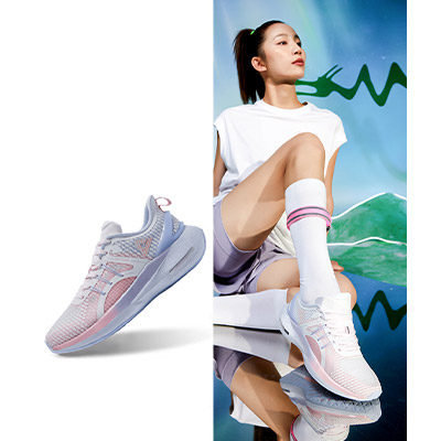 匹克态极3.0跑步鞋女夏季新款透气网鞋官方轻便减震运动鞋女E11618H 浅紫