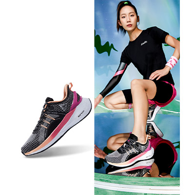 匹克态极3.0跑步鞋女夏季新款透气网鞋官方轻便减震运动鞋女E11618H 玫瑰色