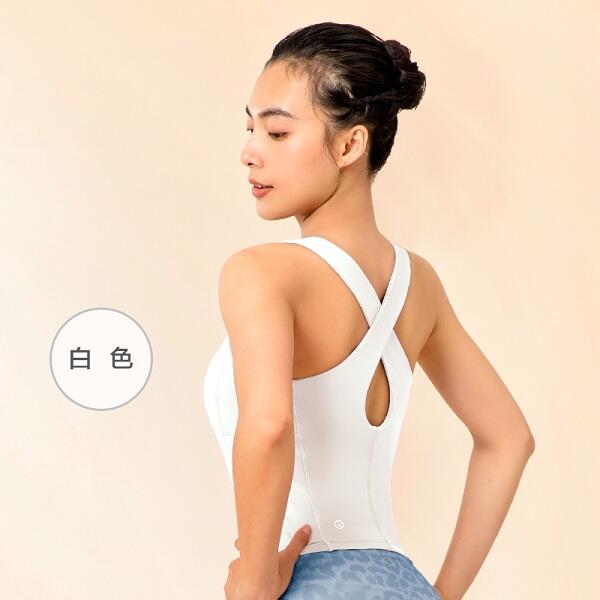 Samyama三雅玛 瑜伽背心 女士带胸垫外穿专业健身运动美背 HN1312258 白色