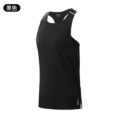 奥尼捷官方新款OU限量款跑步背心男专业马拉松竞速T恤健身服 黑色