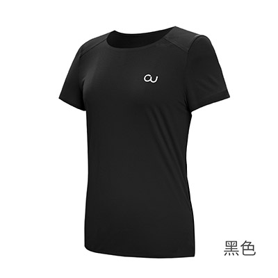 奥尼捷官方新款OU限量款女子运动速干上衣T恤拼接无感压胶 黑色