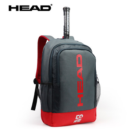 HEAD海德网球包 coco系列男女双肩包专业网球包1-2支装 H283421 碳灰/红