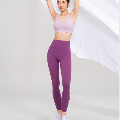 SPLAN唤醒计划 高腰瑜伽裤女跑步外穿紧身显瘦运动健身裤K221211Y 普罗旺紫