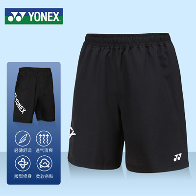 YONEX尤尼克斯羽毛球服短裤 比赛服吸汗速干下装 男款 120112BCR-007 黑色短裤