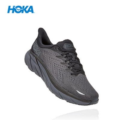 HOKA ONE ONE男鞋克利夫顿8跑步鞋Clifton8网面透气减震运动鞋1119393-BBLC 黑色