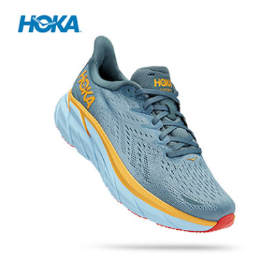 HOKA ONE ONE男鞋克利夫顿8跑步鞋Clifton8网面透气减震运动鞋1119393-GBMS 蓝色