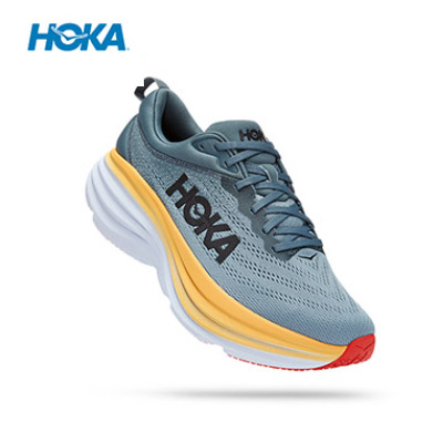 HOKA ONE ONE男鞋邦代8跑步鞋Bondi 8网面透气减震运动鞋1123202-GBMS 精灵灰蓝