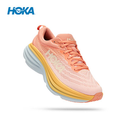 HOKA ONE ONE女鞋邦代8跑步鞋Bondi 8网面透气减震运动鞋1127952-SCPP 贝壳橘