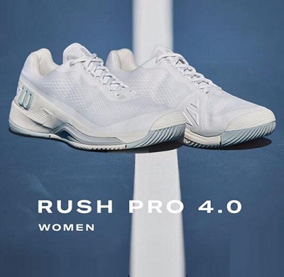 Wilson威尔胜网球鞋 RUSH PRO 4.0专业网球鞋稳定系列男女耐磨运动鞋 328590 白色