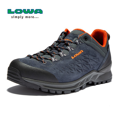 LOWA 男户外徒步鞋EXPLORER II GTX防水透气防滑低帮登山鞋 烟灰色/黄绿色 藏青色/橙色两色可选 L210762