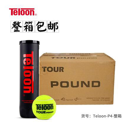 Teloon天龙网球 冲击波4（POUND4）4只装罐装练习有压网球训练球 整箱24桶