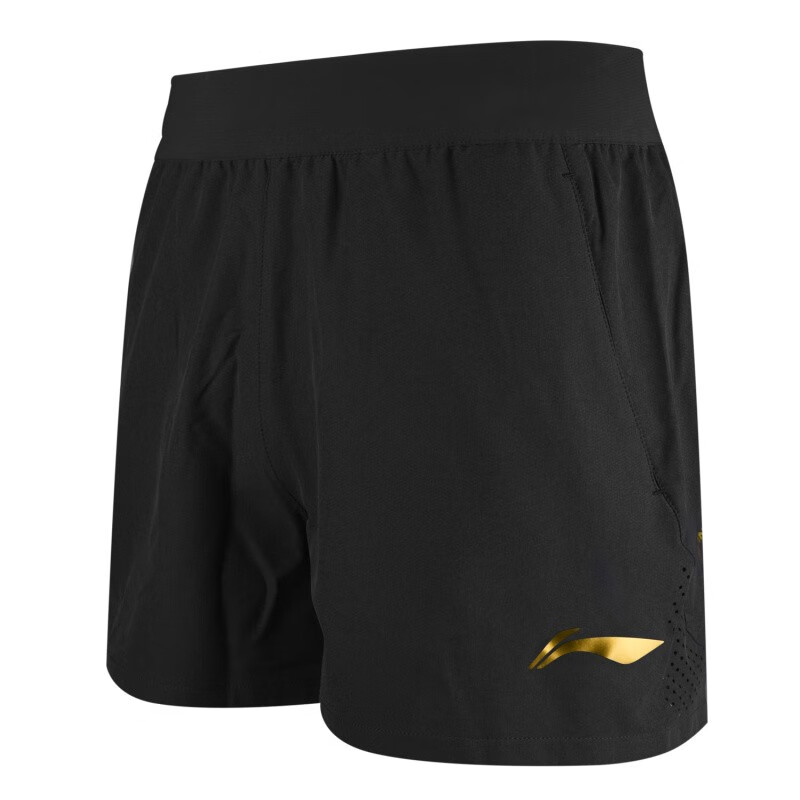 LI-NING李宁 乒乓球裤 运动短裤男女 乒乓球服比赛短裤 23年世锦赛同款 AAPT021-2 黑色