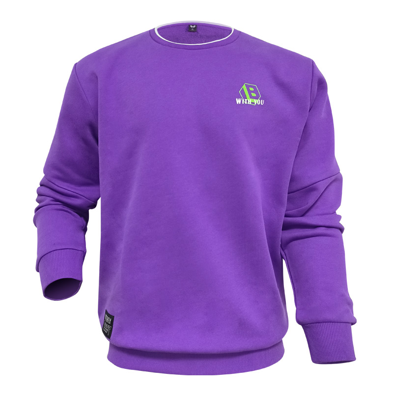 蝴蝶 乒乓球服装 比赛乒乓球圆领卫衣 WSW-530-15 紫色