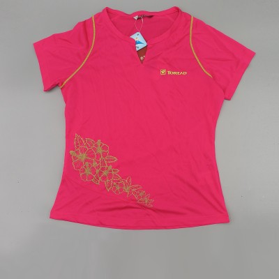 探路者女式速干短袖T恤-蔷薇红TAJC82654-A05X
