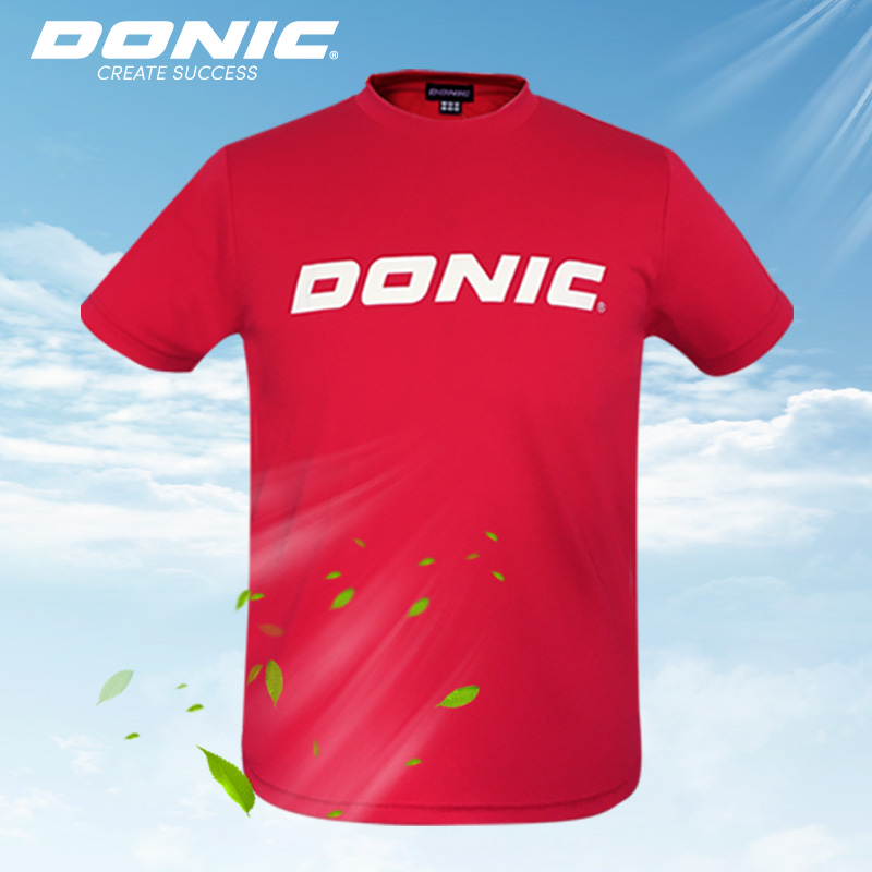 DONIC多尼克 乒乓球服 童装成人运动短袖 速干T恤 83703-218 红色