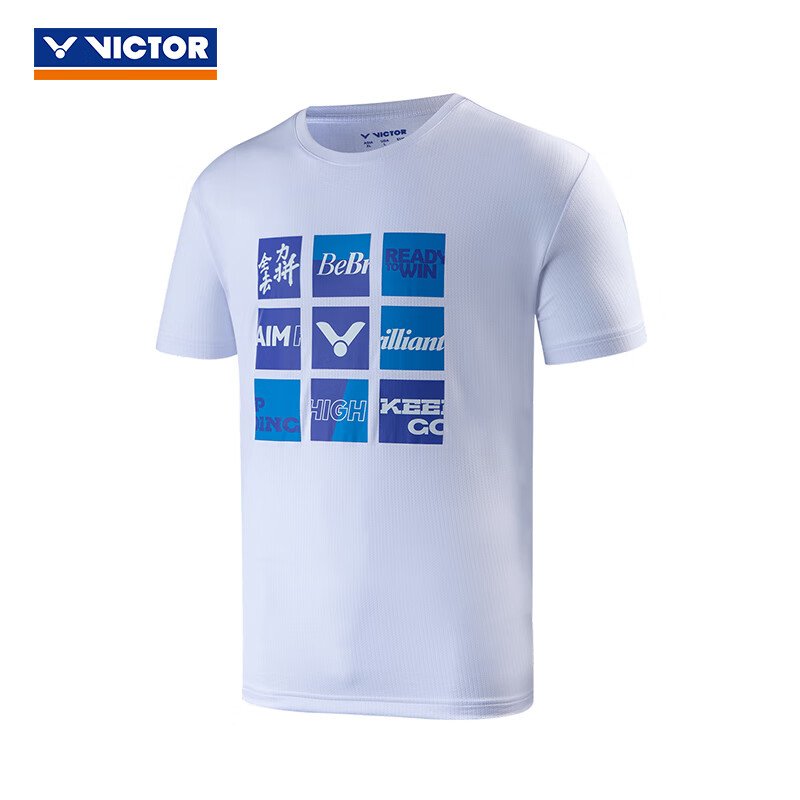 威克多Victor羽毛球服 男女款 运动短袖 T恤 运动上衣 比赛训练球服 T-20020A 漂白