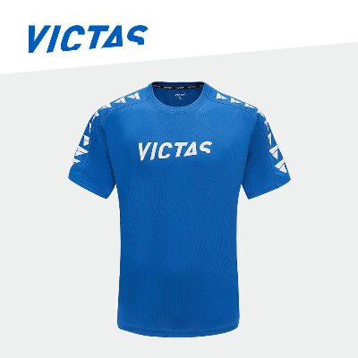 Victas维克塔斯 VC-856乒乓球服运动T恤上衣圆领运动短袖训练衫训练服男女同款 086506 蓝色 