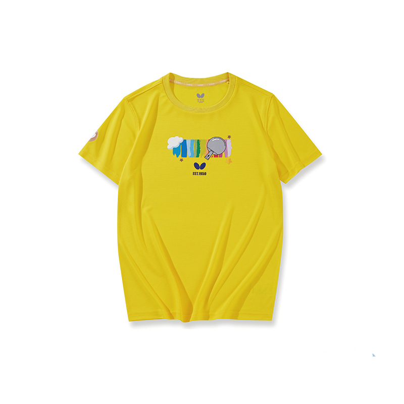 BUTTERFLY蝴蝶 儿童乒乓球服 儿童运动服 乒乓短袖 CHD-807-11 黄色