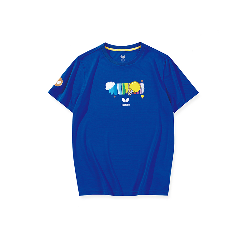 BUTTERFLY蝴蝶 儿童乒乓球服 儿童运动服 乒乓短袖 CHD-807-03 蓝色