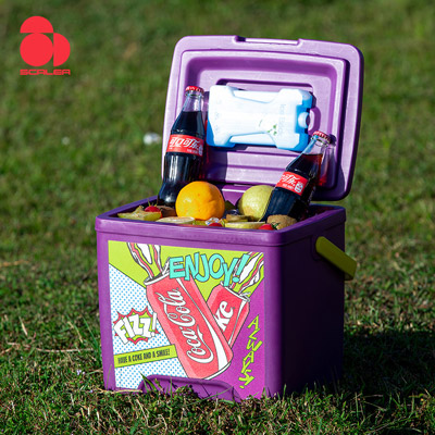 思凯乐保温箱可口可乐联名食品级户外露营保鲜箱子车载便携式冰箱 紫色 C10018