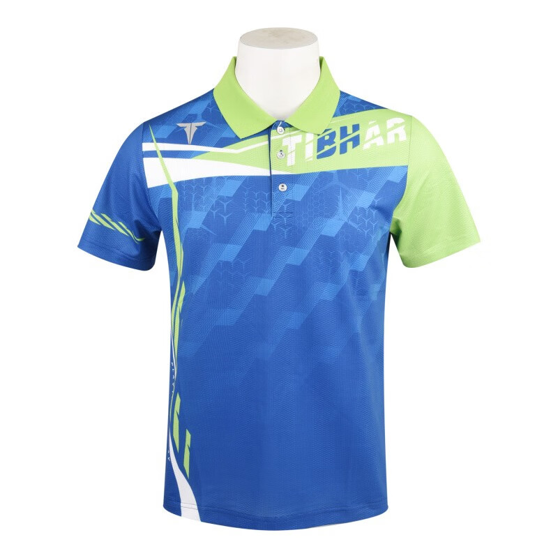 TIBHAR挺拔 乒乓球服 乒乓球短袖 致胜短袖 男女款比赛服 运动短袖 02303B 蓝绿色