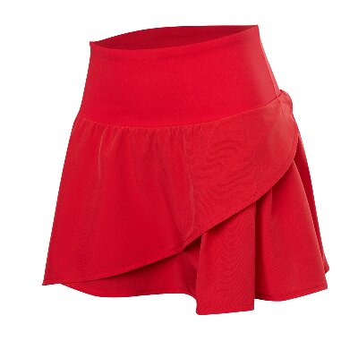 范斯帝克网球服 运动网球短裙女士高腰百褶裙假两件短裤透气速干 NSRF2304901 红色