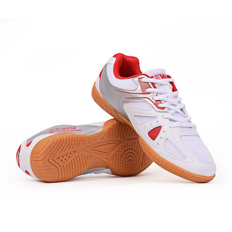 GEWO捷沃 乒乓球鞋 透气防滑运动鞋 乒乓训练球鞋 御风 XN6 白红色