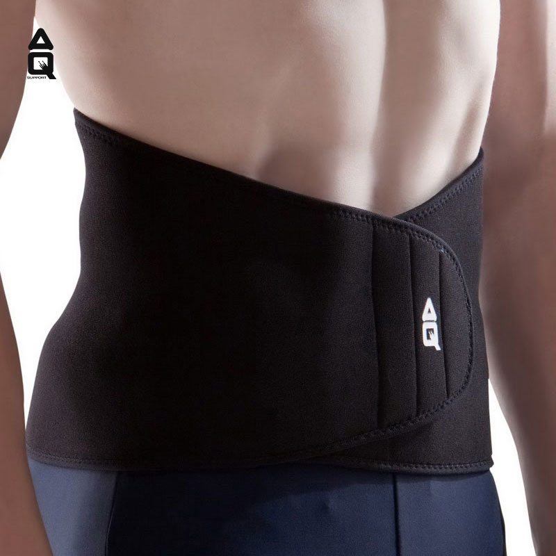 AQ护具 运动护腰 标准型护腰束缚带户外运动健身篮球支撑保健透气腰带 黑色 AQ3032