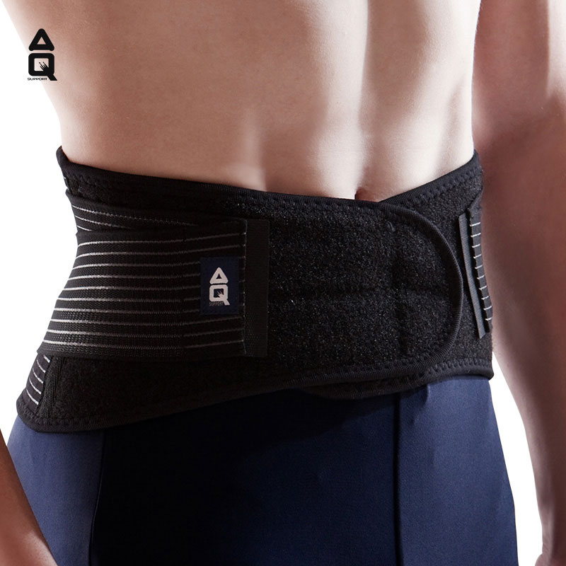 AQ护具 保健护腰带 健身运动登山户外跑步保健护腰网球篮球束腰带薄款 黑色 AQ5030