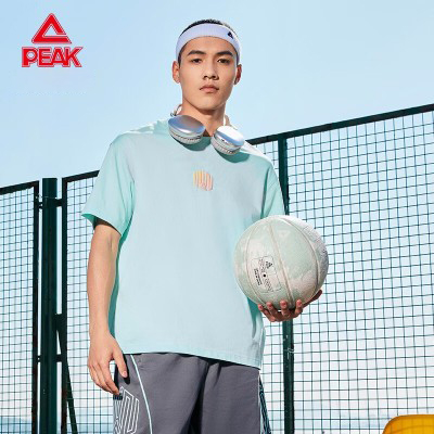 匹克（PEAK）【篮球文化】短袖t恤男夏季款宽松圆领休闲跑步篮球上衣 薄荷绿