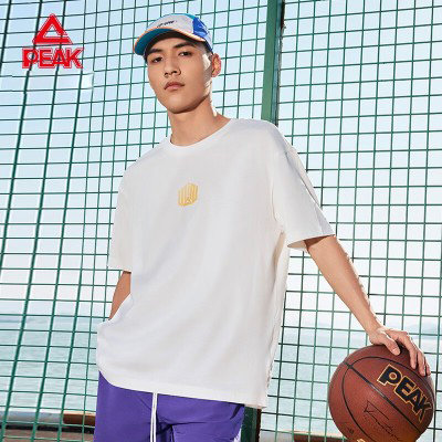 匹克（PEAK）【篮球文化】短袖t恤男夏季款宽松圆领休闲跑步篮球上衣 DF632491 白色