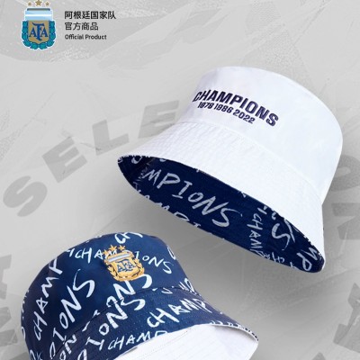 【三星冠军款】阿根廷国家队官方商品 双面渔夫帽夏季帽子梅西迷 深蓝色 ASPAFA23HAT003