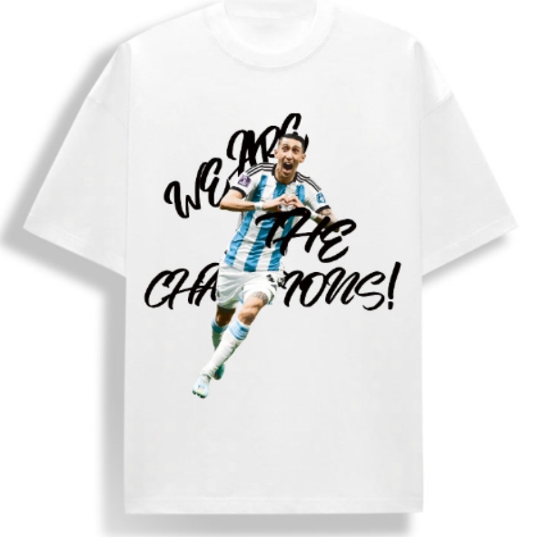 阿根廷国家队官方商品丨夺冠球星T恤迪马利亚白T球衣纪念品周边ASPAFA23SHT010