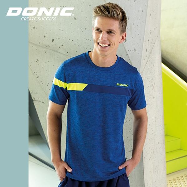 多尼克DONIC 乒乓球服 圆领短袖 男女款 速干透气运动比赛服 83204-278 花蓝色