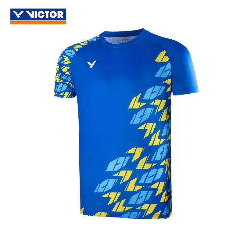 胜利VICTOR（威克多） 羽毛球服 比赛系列 短袖针织T恤 T-30020 F蓝色节拍 男女同款