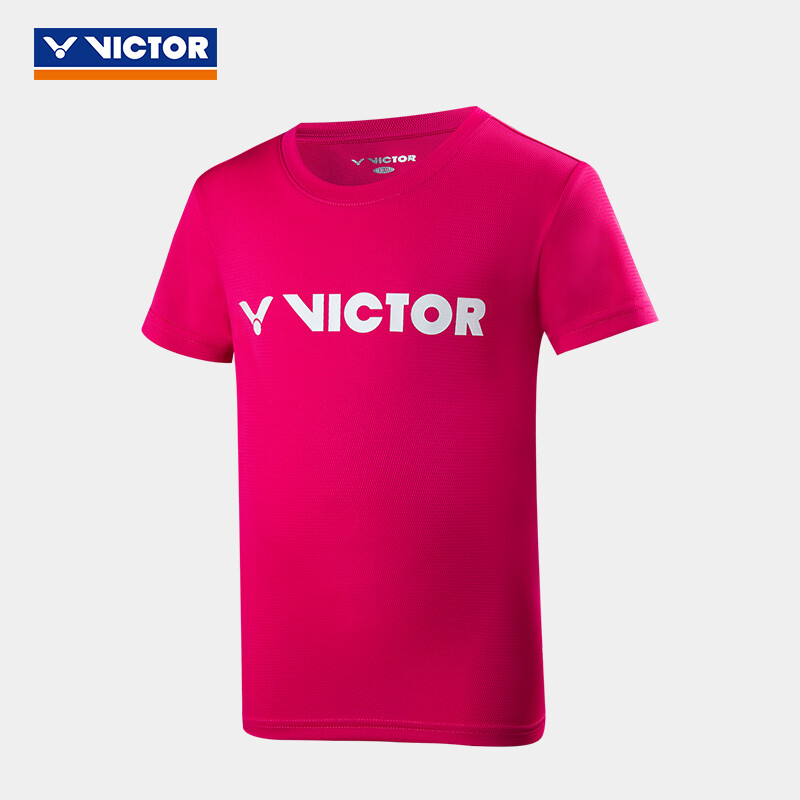 威克多VICTOR胜利羽毛球服 儿童速干运动短袖T恤 青少年系列比赛训练休闲服 T-22028 玫红色