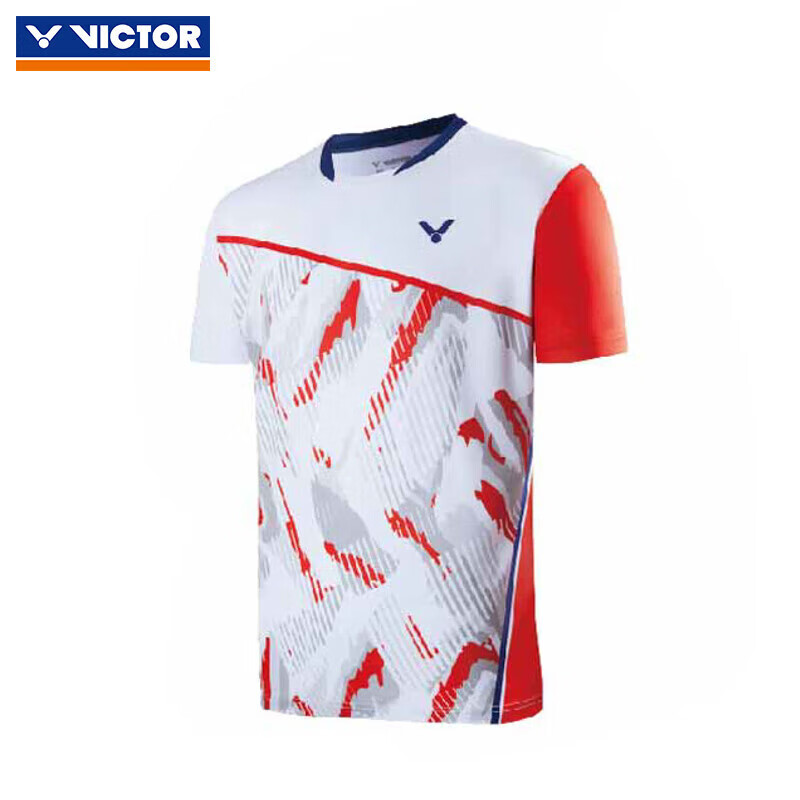 威克多VICTOR胜利 羽毛球服 男女同款针织训练运动短袖T恤 T-40011 比赛系列省队同款比赛服 白色