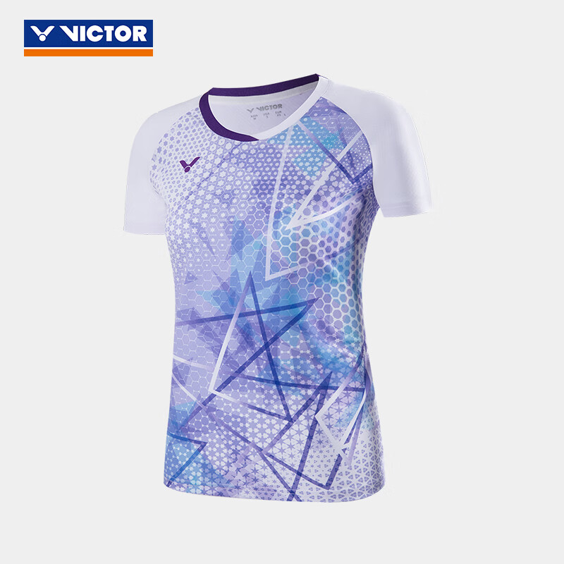 威克多VICTOR胜利 2024年新款羽毛球服 T-41001TD 戴资颖同款大赛服针织短袖T恤推广版女款 紫色